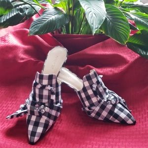 Plaid mules